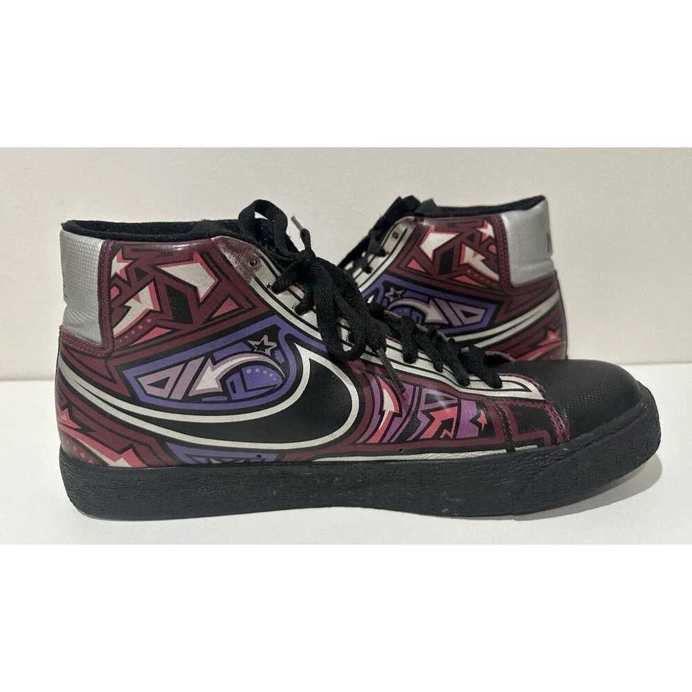 Nike men sz 9.5 blazer high cherrywood illustrated multicolor 315877-003 sneaker - Picture 4 of 12